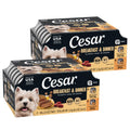 Cesar Wet Dog Food Classic Loaf in Sauce Grilled Chicken, Filet Mignon, Porterhouse Steak, Beef, Chicken & Liver and Turkey Variety Pack 3.5 oz. Easy Peel Trays (36 Count, Pack of 1)