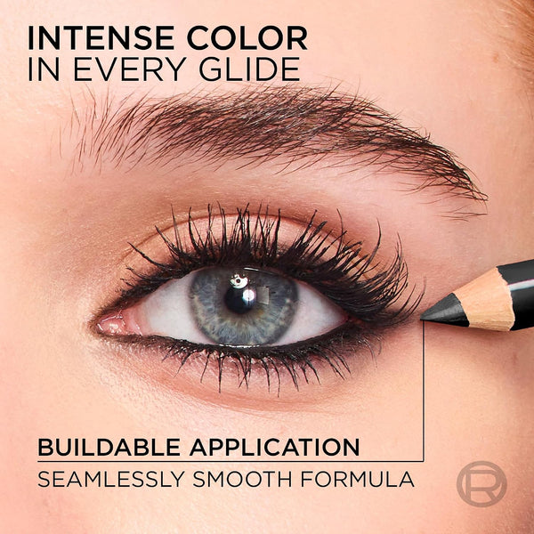 L'Oreal Paris Haute Couleur Kohl Eyeliner Pencil, Intense Eye Liner Color with Smooth Gel-Like Formula, Up To 12HR Eye Makeup Wear, 110 Black Silk