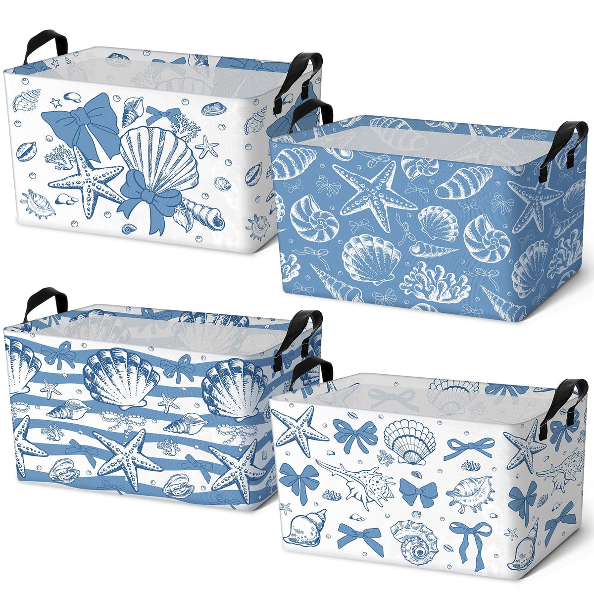 4 Pcs Thanksgiving Storage Basket Empty with Handles, Large Fabric