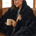 Bedsure Fluffy Bubble Faux Fur Throw Blanket, 50"x60", Cream