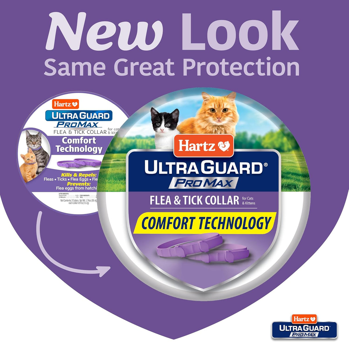 Hartz UltraGuard ProMax Flea & Tick Collar for Cats & Kittens I 14 Months Protection I Soft & Comfortable | Kills Fleas, Ticks, and Larvae I 2 Pack