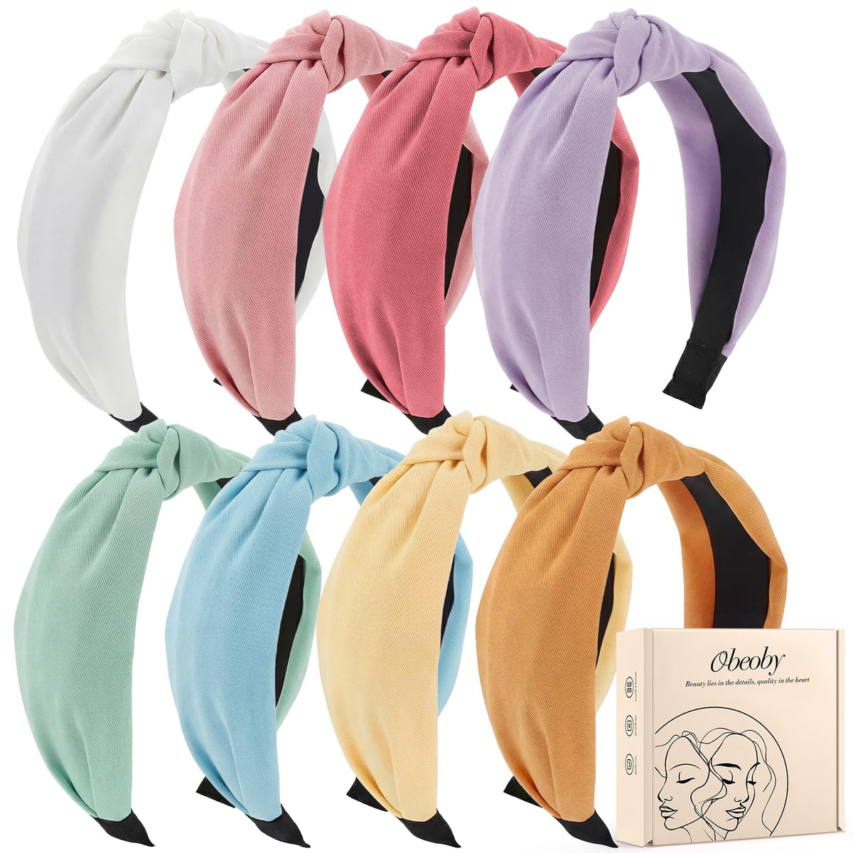 obeoby 8 Pack Halloween Headbands, Halloween Hair Accessories Gifts