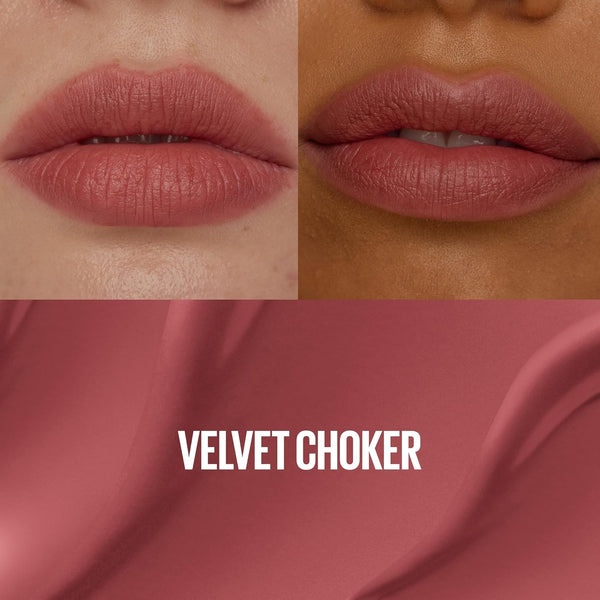 MAYBELLINE Super Stay Teddy Lip Tint, Long Lasting Matte Lipstick for Up To 12HR Wear, Velvet Choker, 1 Count