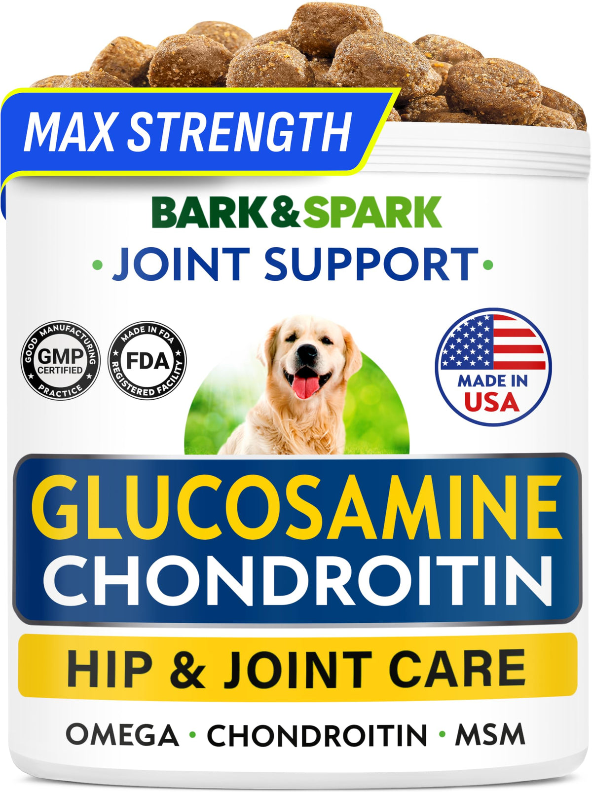 BARK&SPARK Advanced Calming Chews for Dogs - Hemp Chew + Melatonin - Anxiety Relief - Sleep Aid - Relaxing Treats - Stress Relief During Fireworks, Storms, Thunder, Barking