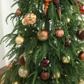 HipTree 12ct 2.36 in Copper Gold Velvet Baubles for Tabletop Christmas Tree