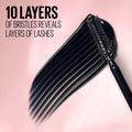 Maybelline Lash Sensational Washable Mascara, Lengthening and Volumizing for a Full Fan Effect, Blackest Black, 1 Count