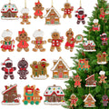 Gingerbread House Ornaments Christmas Tree Decoration - 12pcs Gingerbread House Christmas Decorations Hanging Ornaments for Holiday Xmas Tree Home Decor
