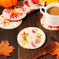 6 Packs Fall Maple Leaves Coasters for Drinks Wood Coasters