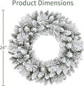 Puleo International 24 inch Flocked Spruce Artificial Christmas Wreath