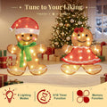 Gingerbread Man Christmas Outdoor Decor with LED Lights, Set of 2