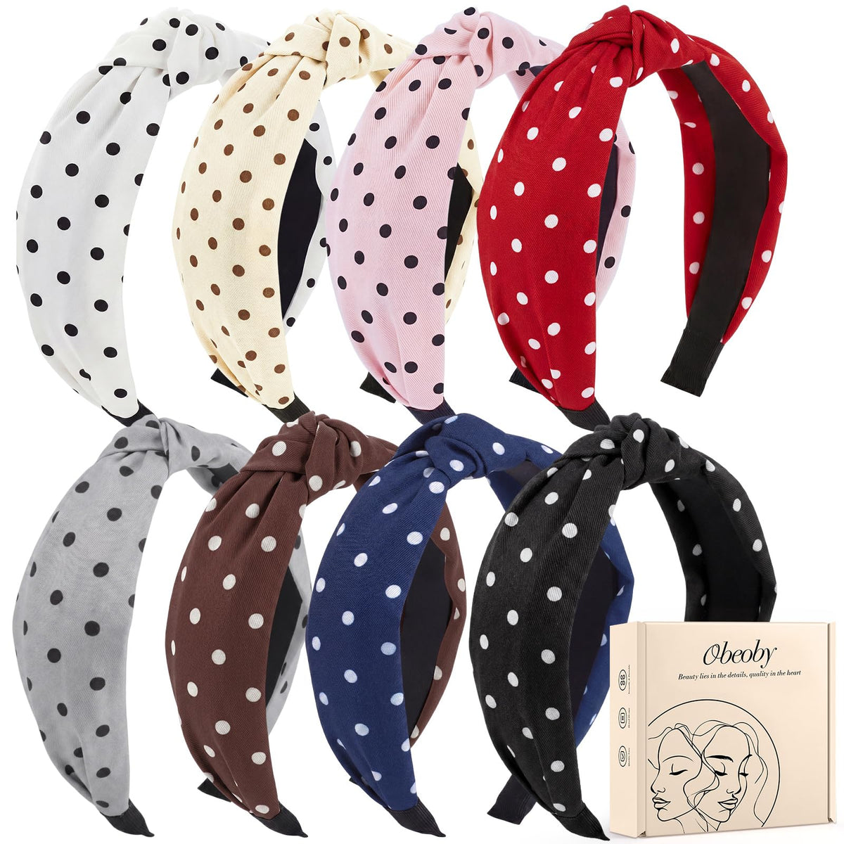 obeoby 8 Pack Halloween Headbands, Halloween Hair Accessories Gifts