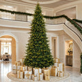 Glitzhome 15ft Prelit Artificial Christmas Tree, Vibrant Evergreen Fir with 5,000 Warm White/Multi-Color Chasing and Twinkling Lights, 13,459 PE&PVC Branch Tips, 9 Function w/Foot Pedal, Simple Setup