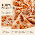 Fall Tablecloth Round 60 Inch Pumpkin Maple Leaf Thanksgiving Table Cloth