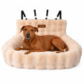 Pelsbarn Luxurious Cozy Car Dog Bed, Faux Fur Travel Bed, Brown, S