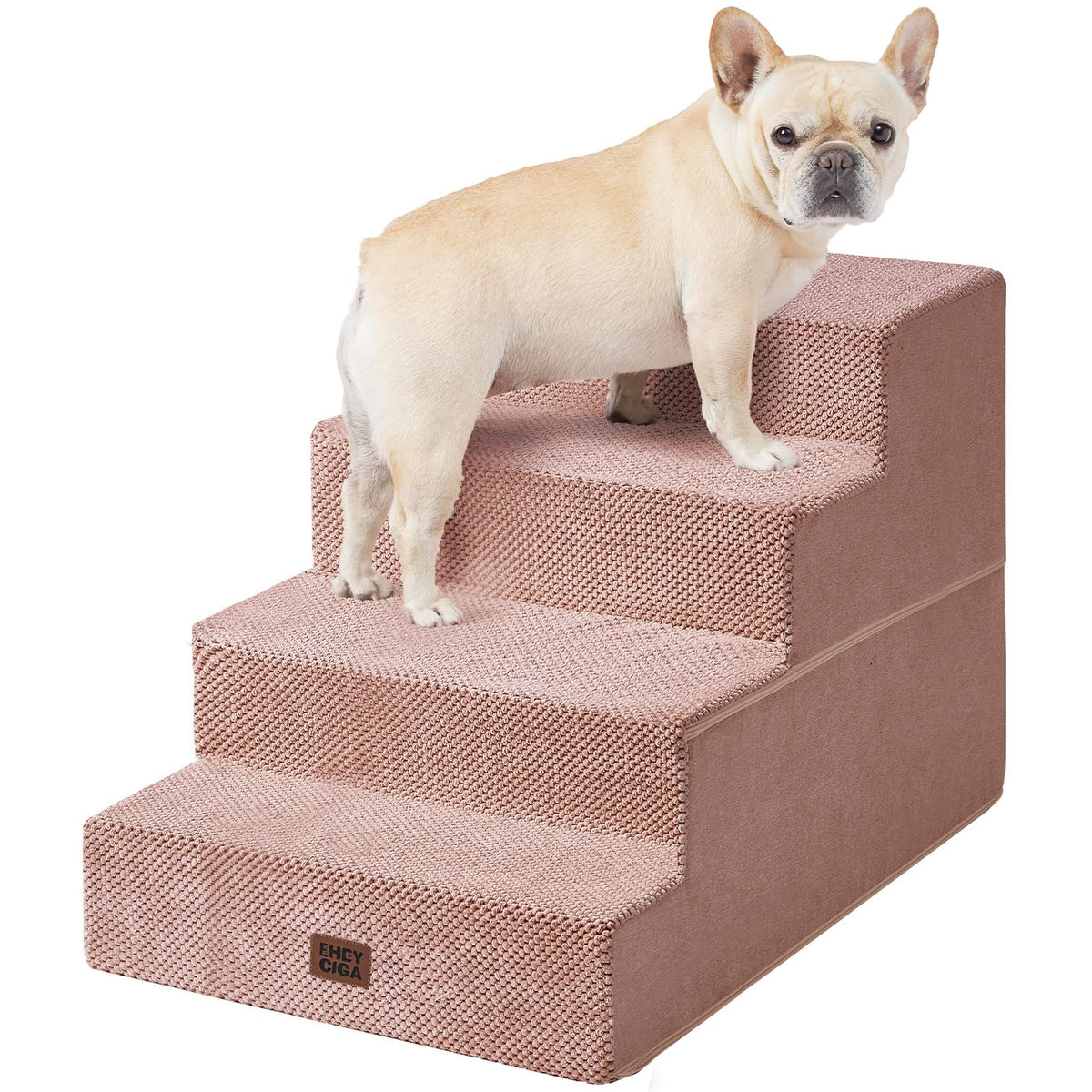 EHEYCIGA Dog Stairs for Bed 18" H, 4-Step Dog Steps for High Bed, Pet Steps for Small Dogs and Cats, Non-Slip Balanced Pet Ramp Indoor, Grey