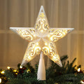 BrizLabs Gold Star Christmas Tree Topper, 8.5 in Lighted 5-Point Tree Star
