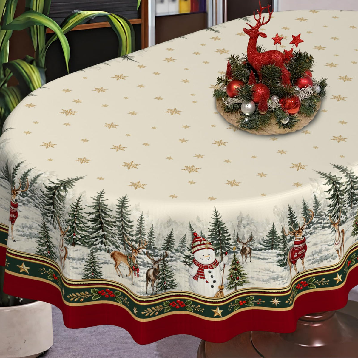 Fall Thanksgiving Tablecloth Waterproof Pumpkin Table Cloths for Autumn Harvest Indoor Outdoor Dining Room Decor-60 * 84" Oval