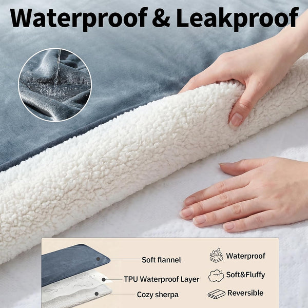 Sunheir Waterproof Dog Blankets for Small Dogs, Pet Blanket for Bed, Couch
