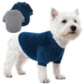 Cozy Pet Fleece Sweater, Double Velvet Winter Dog Clothes, Purple and Cream, Set of 2 (Navy Blue+Grey, X-Small)