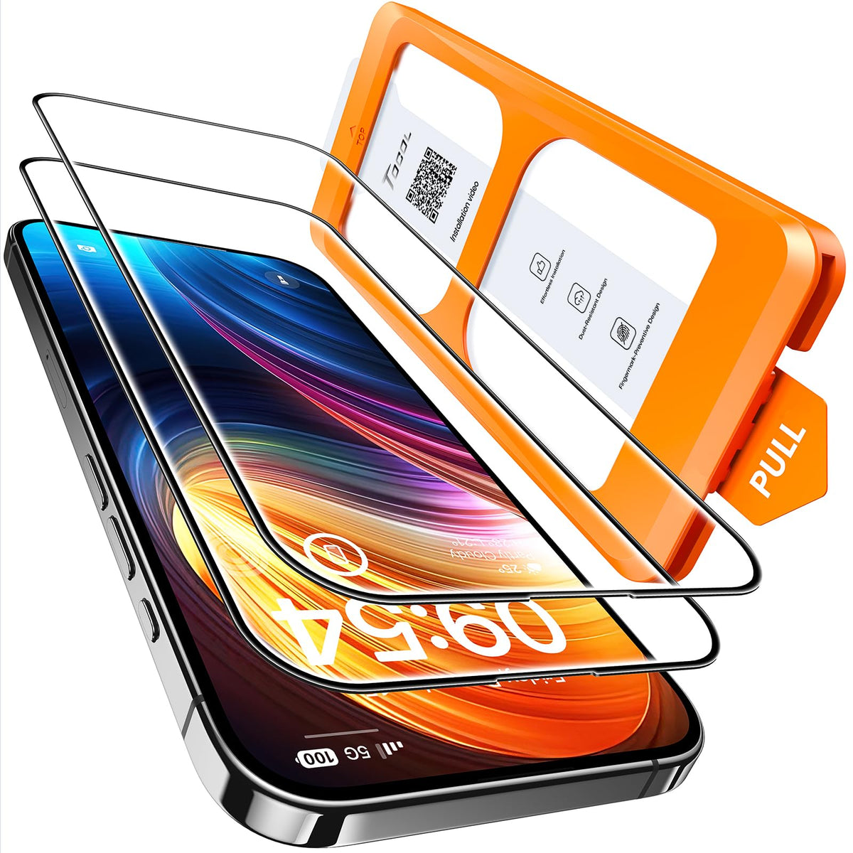 TOCOL for iPhone 15 Pro Screen Protector, Easy Installation