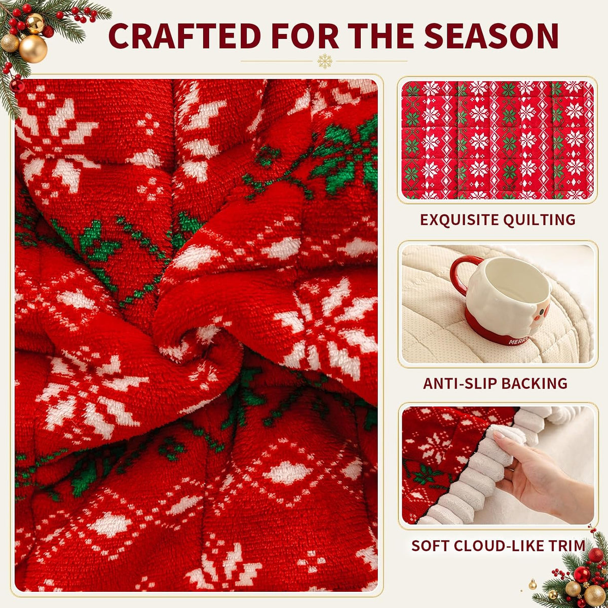 Christmas Couch Cover, Christmas Plush Sofa Cover for Dog Pet 1PC