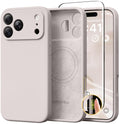 GolbinBox Magnetic for iPhone 16 Pro Max Case, Silicone Cover, Chalk Pink