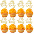 24pc Little Pumpkin Cupcake Toppers - Glitter Pumpkin Cupcake Picks - Baby Shower Decorations - Fall Harvest Theme - Kids Birthday Party Supplies