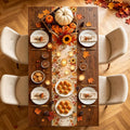 Fall Table Runner 13×72 in with Fall Decor Pumpkin, Sunflower&Leaf
