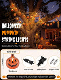 8.5FT Pumpkin String Lights with 10 Bulbs for Halloween Outdoor Decor Party