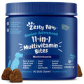 Zesty Paws Dog Multivitamin, Chewable Dog Vitamins and Supplements for Hip & Joints, Skin & Coat, Omega 3 Fish Oil for Dogs- Senior & Puppy Multivitamin- Chicken- 90ct