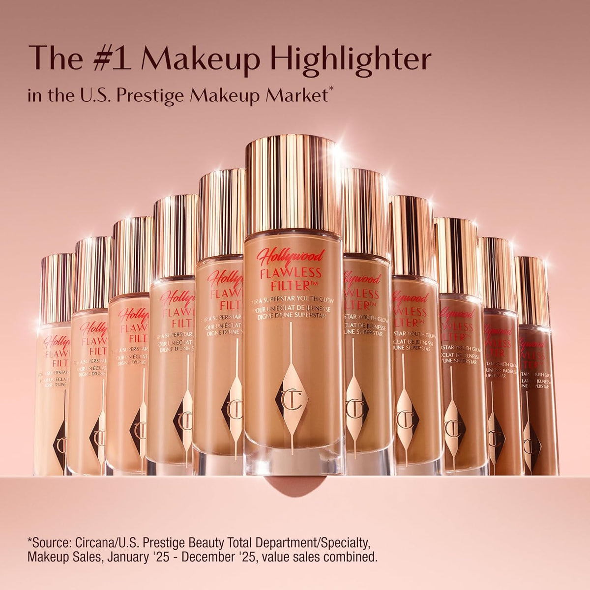 Charlotte Tilbury Hollywood Flawless Filter - Multi‑Use Makeup Primer, Complexion Booster & Illuminating Liquid Highlighter with Sheer Coverage - Smooths & Blurs Skin