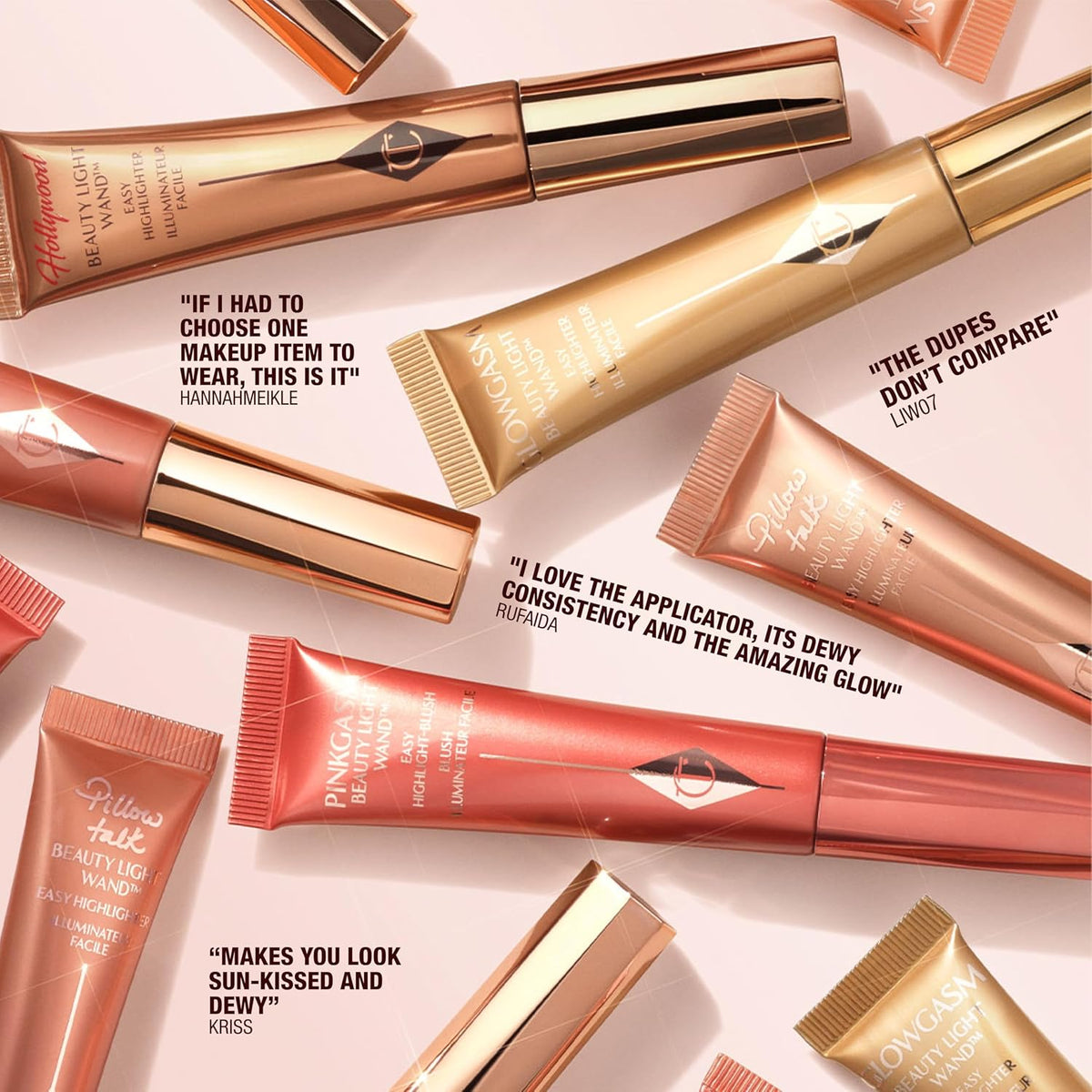 Charlotte Tilbury Beauty Light Wand Liquid Highlighter Makeup - Soft-Focus Highlighter & Blush for Cheeks - Pearlescent, Weightless Radiant Finish
