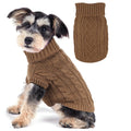 Dog Sweaters for Small Dogs Small Dog Clothes for Winter Solid Knitted Puppy Clothes Warm Turtleneck Doggy Coat Pullover Pet Cat Sweater with Heart-Shape Design(Khaki, X-Small)