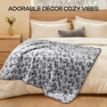 Luciphia Fluffy Paw Print Dog Blanket Large/Medium/Small, Soft Fleece Throw