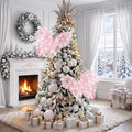 Yinkin 2 Pcs 20'' Christmas Large 3D LED Butterfly Decorations Pink