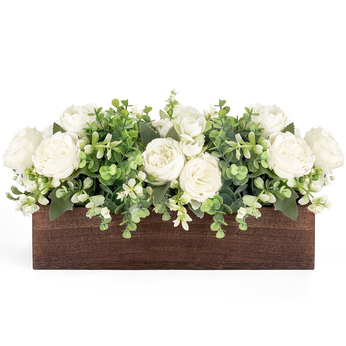 Dahey Artificial Flowers in Wood Box, Fall Centerpieces for Table Decor
