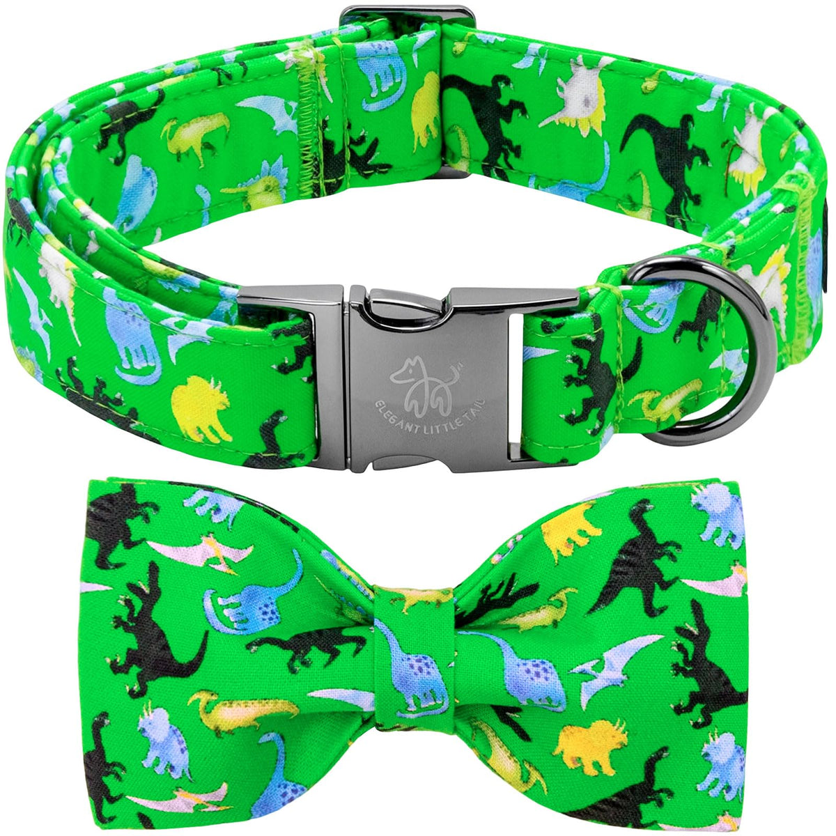 Fall Dog Collar with Bow, Black and Orange Print Fall Pet Collars Small