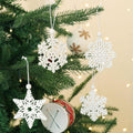 16 Pieces White Snowflakes Ornaments Christmas Tree Decorations