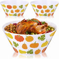 3 Pcs 10" Thanksgiving Serving Bowls, Turkey Print