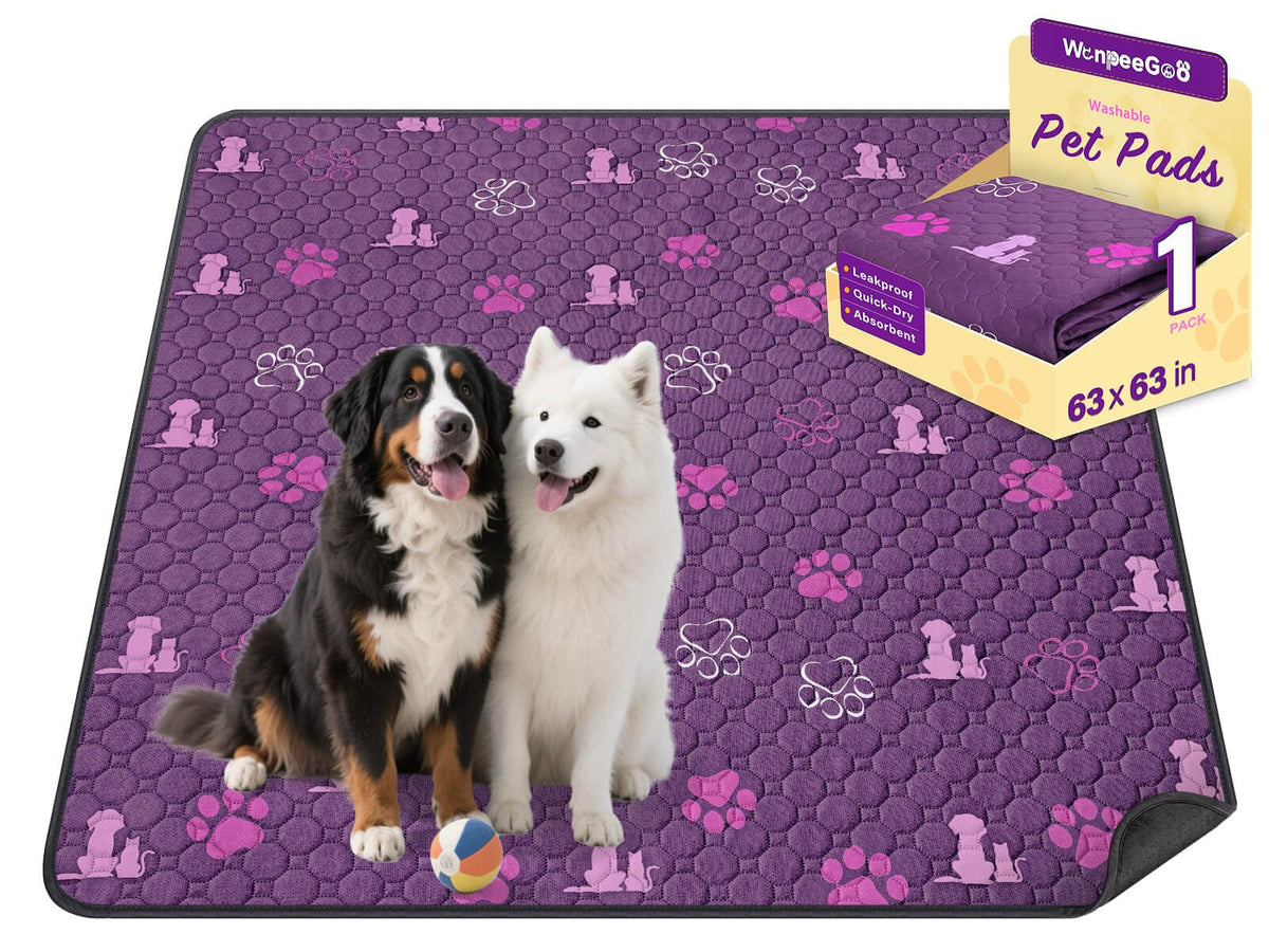 WanpeeGoo Washable Pee Pads for Dogs, Waterproof, 18 x 24 in, 4 Pack, Gray | Super Absorbent, Waterproof and Non-Slip; Washable, Reusable Dog Pads for Crates, Playpens, Floors, Furniture and Travel