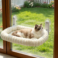 AMOSIJOY Cordless Cat Window Perch, Window Hammock for Cats with 4 Strong Suction Cups, Solid Metal Frame and Soft Cover, Indoor Cat Bed