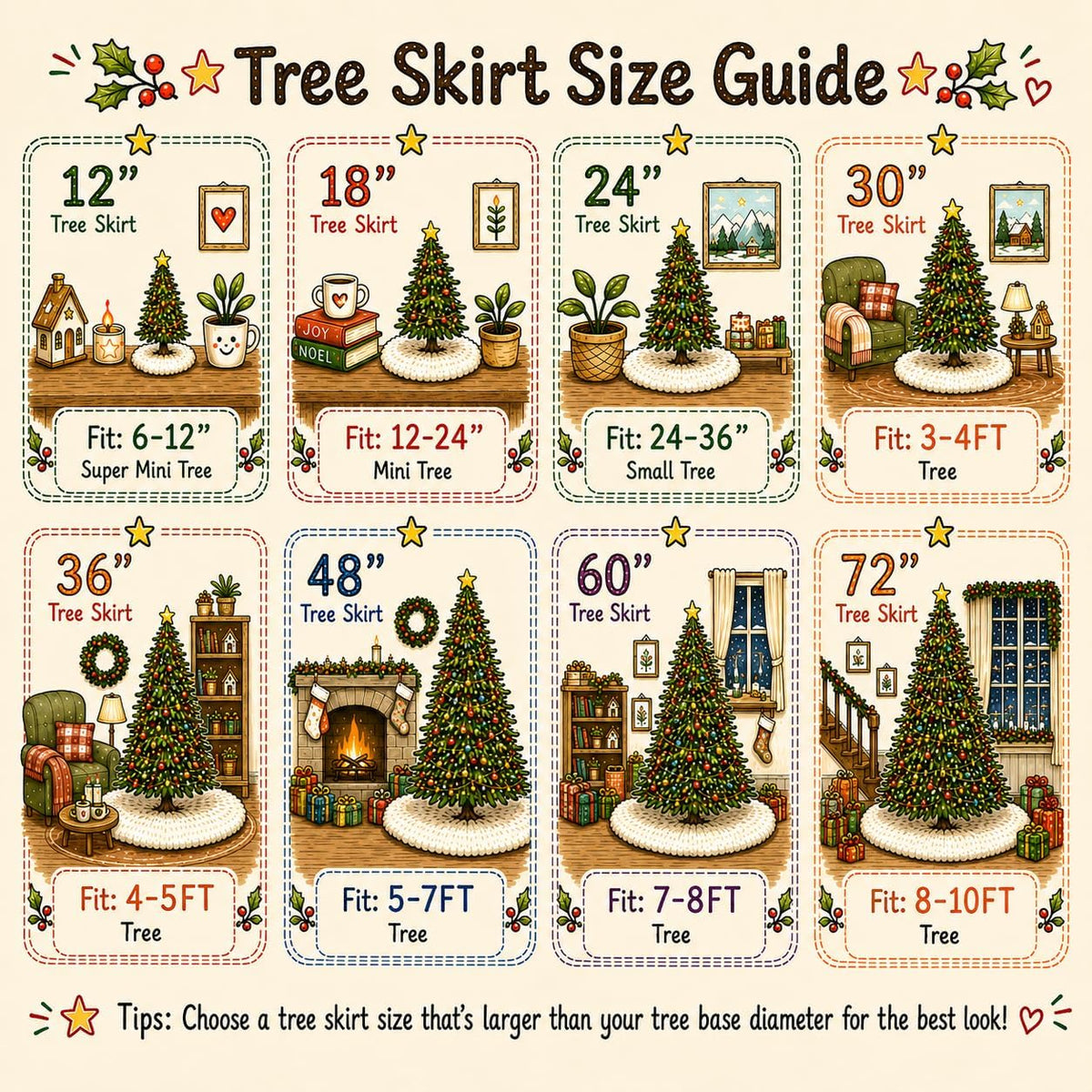 YEAHOME Christmas Tree Skirt, 48 Inch White Soft Faux Fur Tree Skirts Plush Christmas Decorations, White Ornaments Christmas Tree Skirts Xmas Decorations Indoor Holiday Party Decor