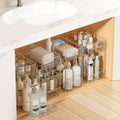 Vtopmart 4 Pack Pull Out Bathroom Under Sink Organizer (S-Standard) | Slide-out drawers, Multi-purpose storage, Clear visibility, Easy Set-up