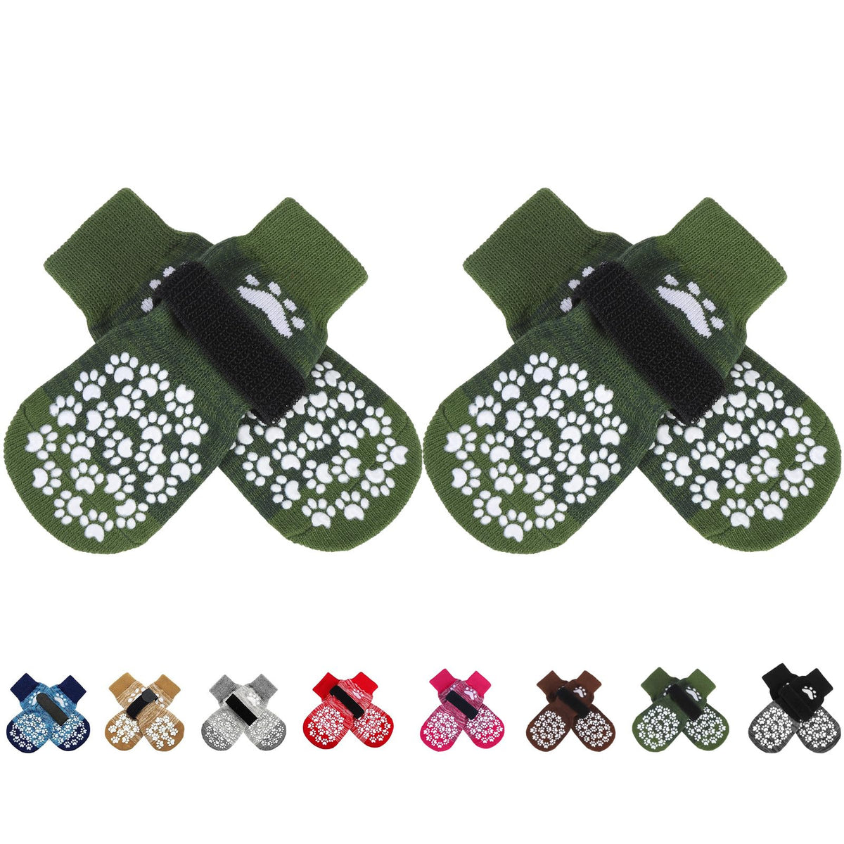 Anti Slip Dog Socks to Prevent Licking Paws, Dog Shoes for Hot Pavement, Dog Booties for Small Medium Large Senior Dogs, Traction Control Boots & Paw Protectors for Hardwood Floors