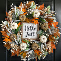 20" Harvest Fall Wreath for Front Door,Pumpkins Berries Autumn Wreaths