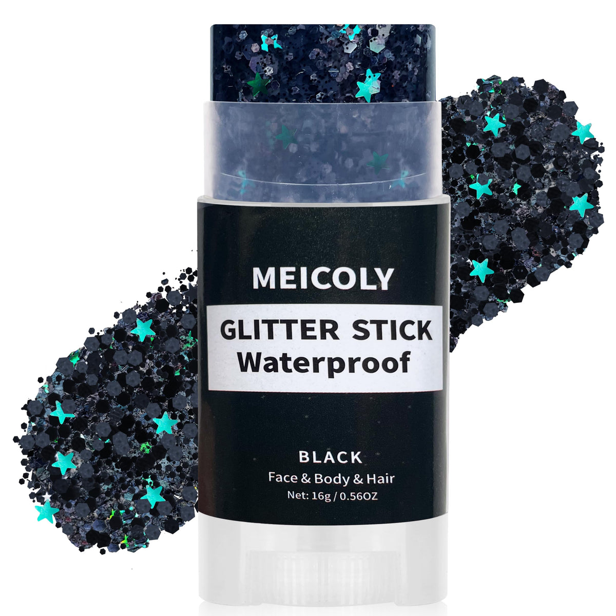 MEICOLY Orange Face Glitter Stick,Halloween Hair Glitter Stick for Women,Autumn Sparkle Orange Accessories Body Glitter Makeup,Waterproof Fall Face Glitter for Party Rave Festival