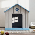 Bifanuo Dog House Outdoor Indoor for Small Dogs - Plastic Pet Shelter, Easy-Assemble & Weather-Resistant for Living Room, Balcony (Blue, 18" L x 22.4" W x 22.2" H)