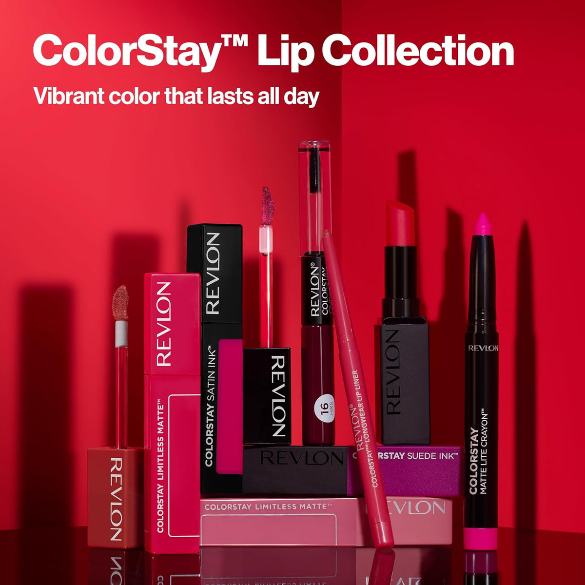 Revlon ColorStay Overtime Liquid Lipstick with Clear Lip Gloss, Long-Lasting Lip Color, Dual Ended with Moisturizing Vitamin E, 005 Infinite Raspberry, 0.07 fl oz