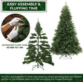 Casafield 7.5FT Realistic Green Spruce Unlit Artificial Holiday Christmas Tree with Sturdy Metal Stand