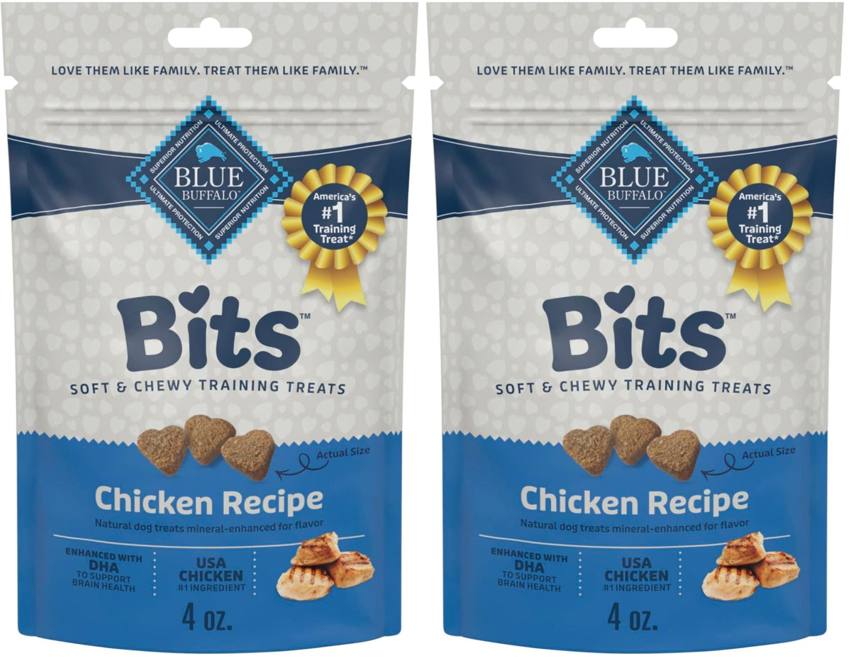 Blue Buffalo Bits Beef Soft & Chewy Dog Treats, Bite-Sized for Training, Made with Real Beef & Enhanced with DHA, Heart-Shaped Dog Treats, Made in the USA with Natural Ingredients, 19 oz.